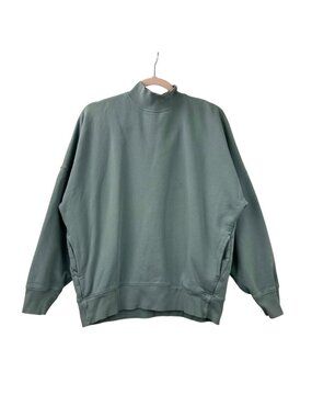 Aritzia Tna Sweatshirt Women's 2 Sage Green Oversized Fleece Mock Neck Pullover